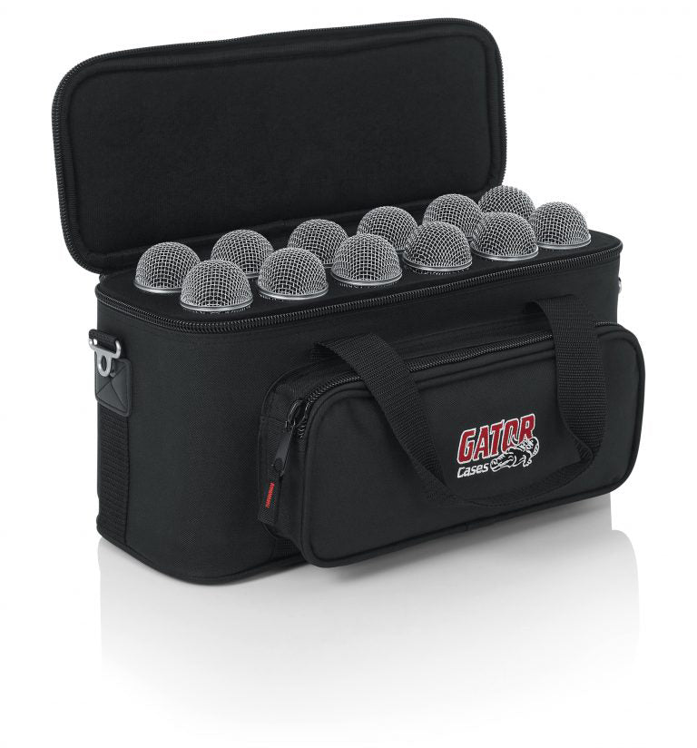 Gator Cases GM-12B Padded Bag for 12 Microphones, Cables, and Accessories