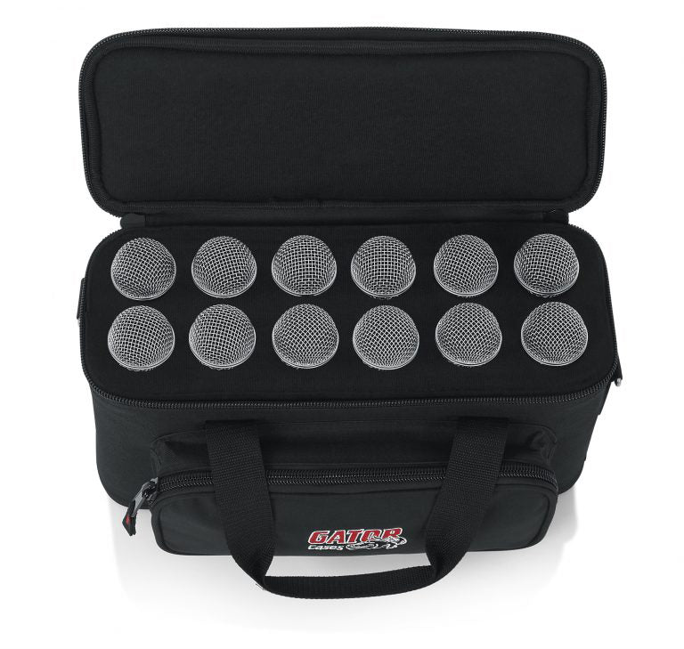 Gator Cases GM-12B Padded Bag for 12 Microphones, Cables, and Accessories