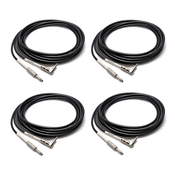Hosa 25FT Guitar Cables w/ 1/4 Right Angle Plug 4-PACK