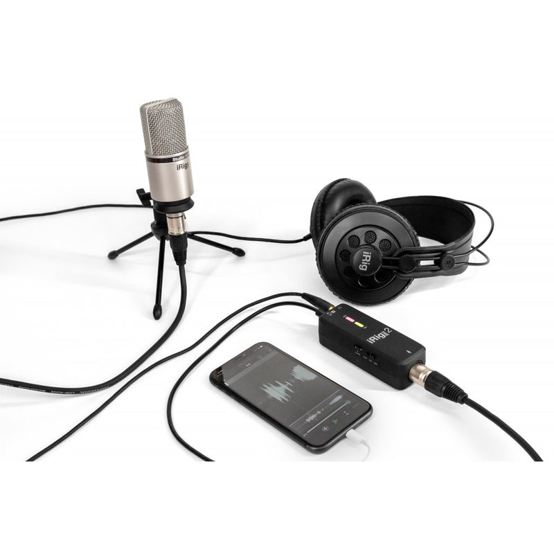 IK Multimedia iRig Pre 2 Microphone Interface for Smartphone, Tablet, Camera