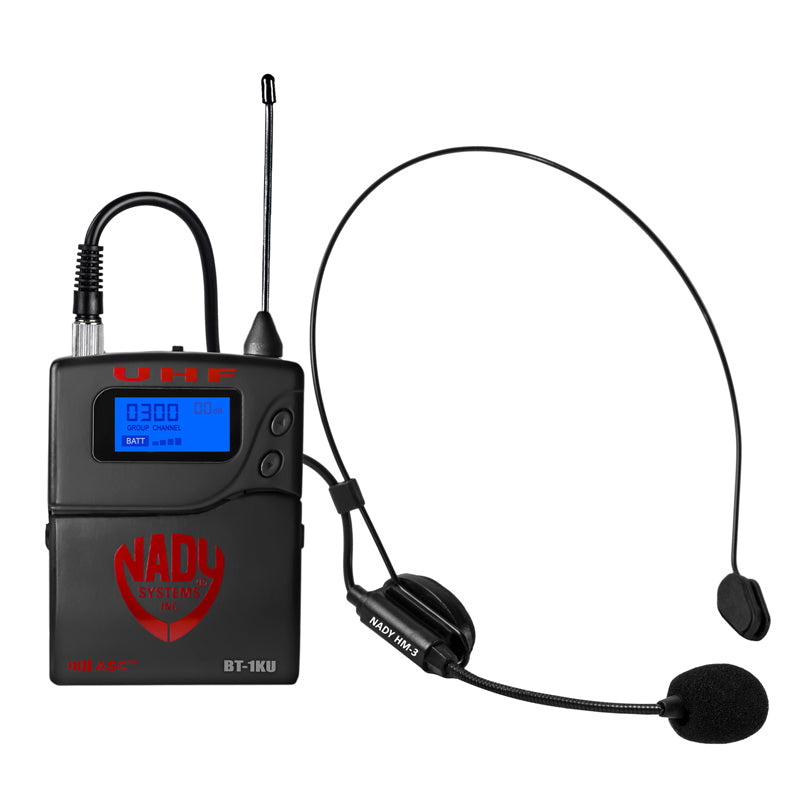 Nady 2W-1KU HM-3 Dual 1000-Channel Professional UHF Wireless System w/ 2 Headset Microphones
