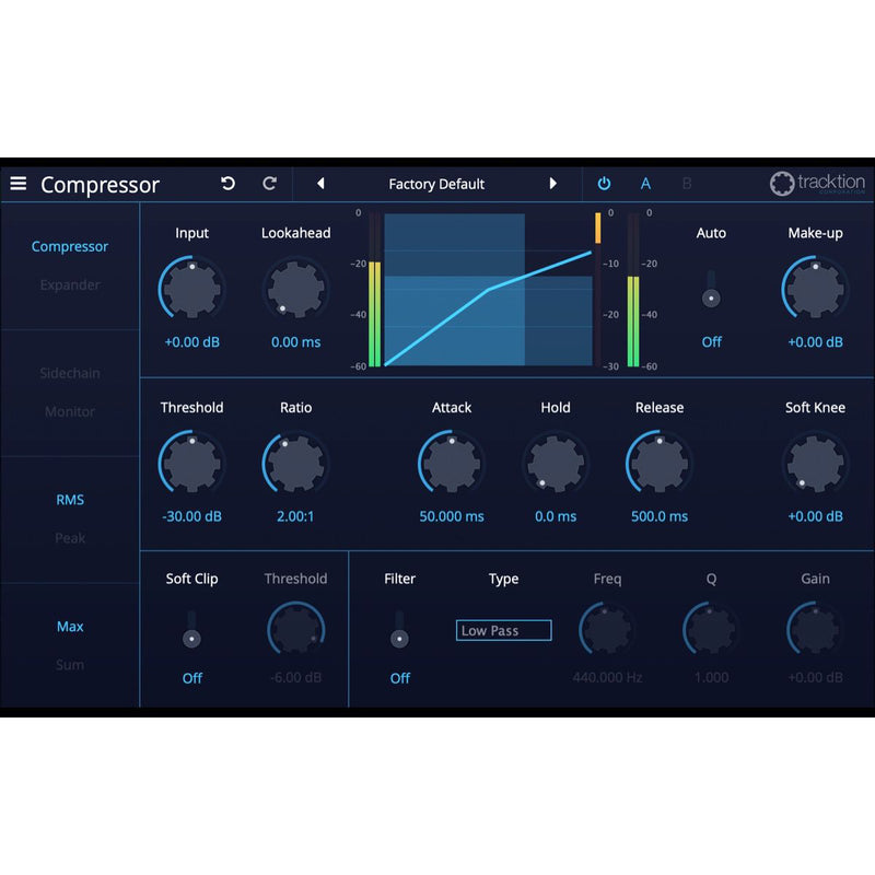Tracktion DAW Essentials: Compressor - Full-Featured Mono/Stereo Compressor Plug-in