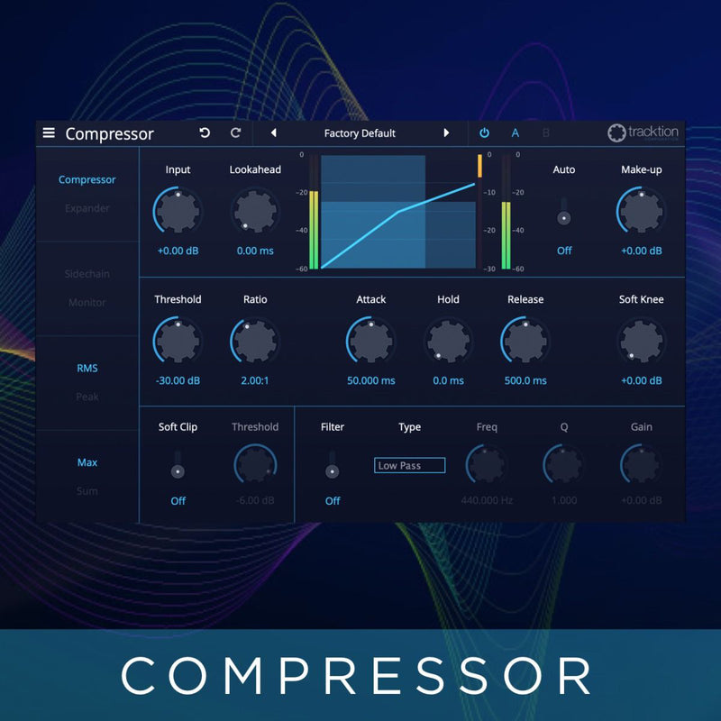 Tracktion DAW Essentials: Compressor - Full-Featured Mono/Stereo Compressor Plug-in