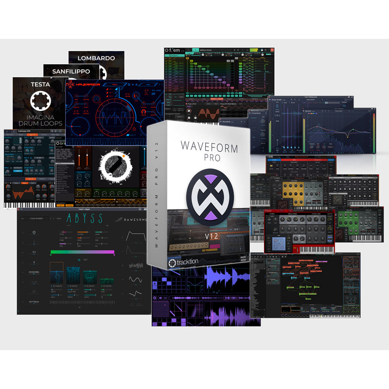 Tracktion Waveform Pro 12 - DAW Music Production Software Studio Content Bundle