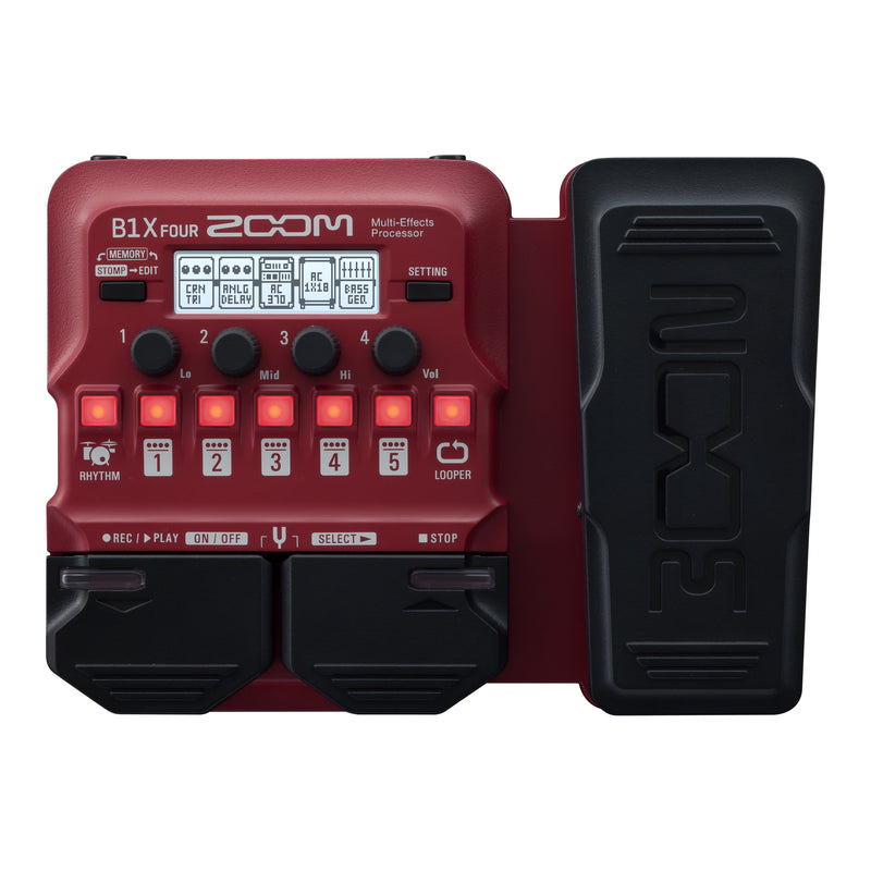 Zoom B1X FOUR Multi-Effects Processor w/Expression Pedal for Bass Guitar